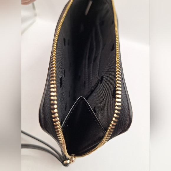 Kate Spade New York Saffiano Black Leather Wristlet Zip Clutch - Picture 5 of 7